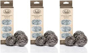 Fuller Brush Stainless Steel Scrubbing Sponges – 3-Pack (3 Sets of 3 = 9 Pieces) – Heavy Duty Kitchen Scour Sponges for Dishes, Pots & Pans