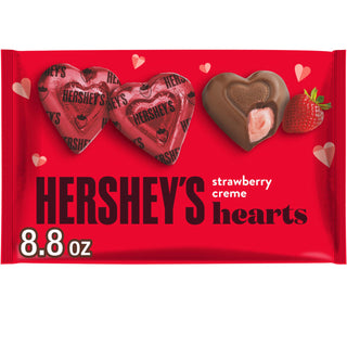 Strawberry Creme Flavored Hearts by HERSHEY'S – 8.8 Ounce (Pack of 1), pink, Model 65-E0UC-4MKP