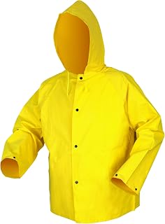MCR Safety 800JHX2 Concord Neoprene/Nylon Flame Resistant Jacket with Attached Hood, Yellow, 2X-Large