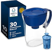 Brita Large 10 Cup Water Pitcher Dispenser, Includes 1 Elite Filter, Blue
