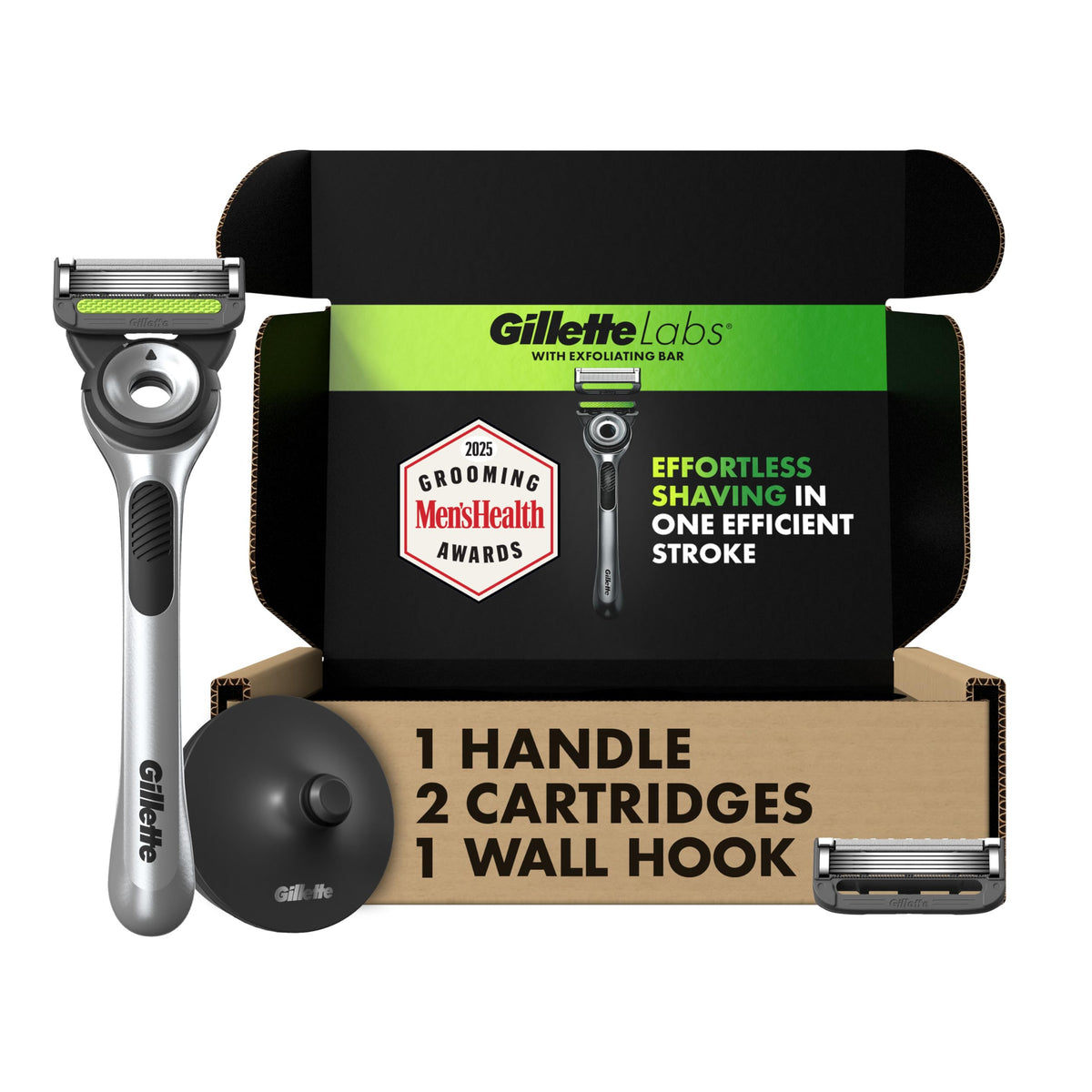 Labs Men's Razor Set by Gillette – 1 Count (Pack of 1), Metal, Silver and Black, Model CUNYAX