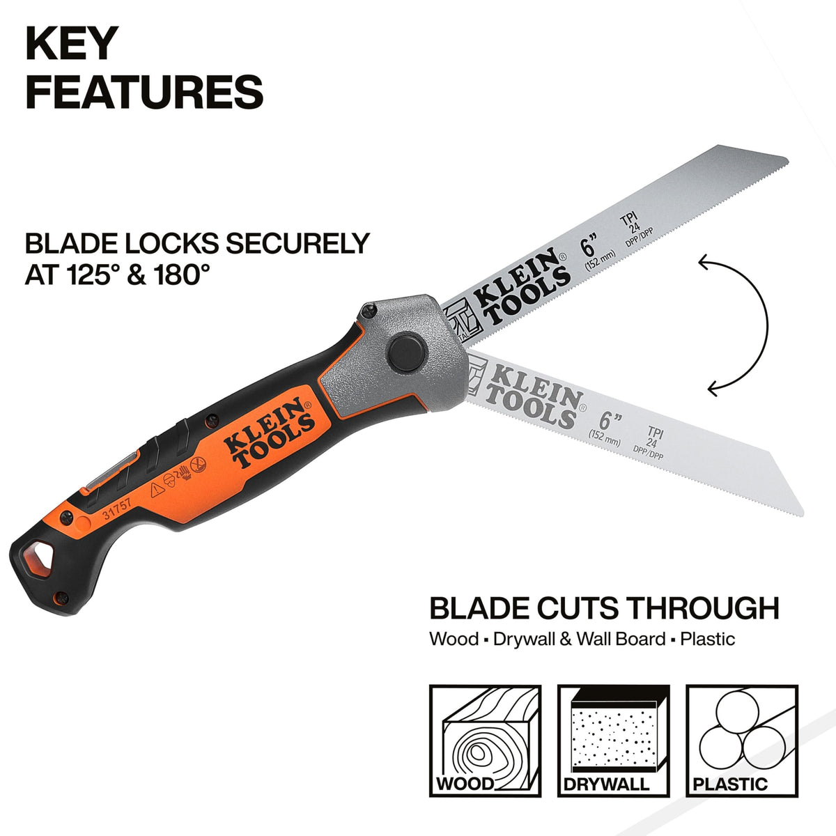 KLEIN TOOLS Multi-Purpose Jab Saw / Black/Orange / 1 Handsaws