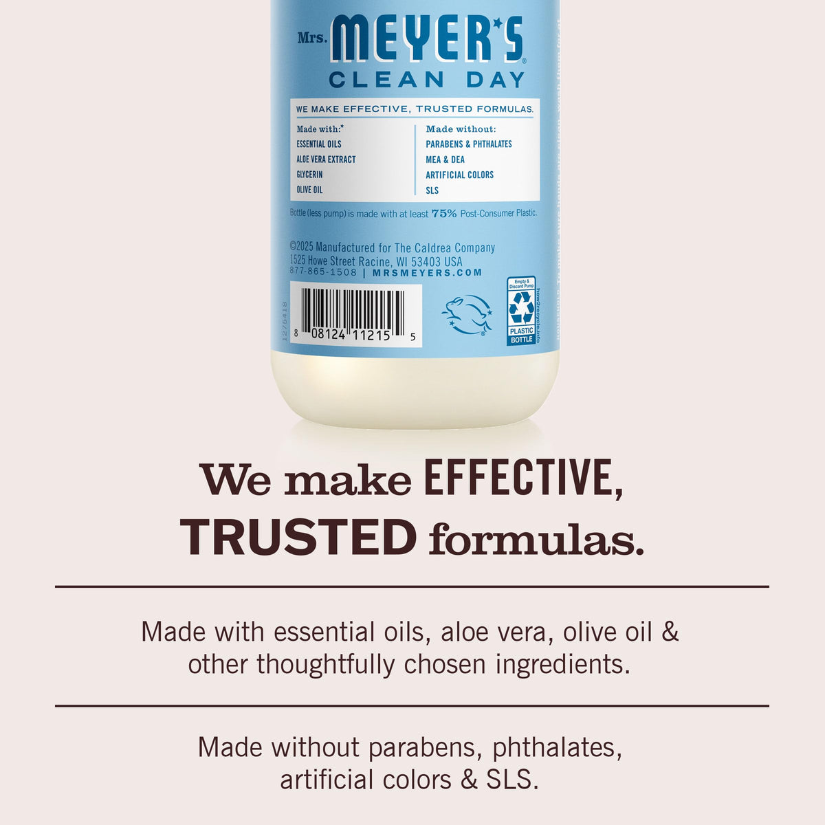 Mrs. MEYER'S Rain Water / 12.5 Fl Oz (Pack of 1) / White Hand Wash