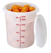 Round 22 Quart Poly White by Cambro – 1-(Pack), 22.0 quarts, Plastic, WHITE, Pack of 6