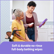 ReadyBath Fresh Unscented Shower Wipes by Medline – 1 Count (Pack of 240), Non-woven fibers, purple, Pack of 240, Model MSC095309