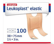 Leukoplast Knuckle Bandages - Non-Sterile Wound Dressing Strips - Flexible and Skin-Friendly First Aid Plasters - Designed for Knuckles and Joints - 1 1/2" x 3", Box of 100