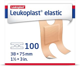Leukoplast Knuckle Bandages - Non-Sterile Wound Dressing Strips - Flexible and Skin-Friendly First Aid Plasters - Designed for Knuckles and Joints - 1 1/2" x 3", Box of 100