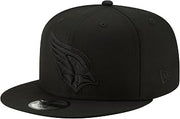 New Era NFL 9FIFTY Black On Black Adjustable Snapback Hat Cap One Size Fits All (Arizona Cardinals)