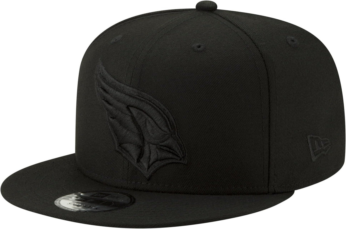 NFL 9FIFTY Black On Black Adjustable Snapback Hat Cap One Size Fits All (Arizona Cardinals) by New Era – Polyester, Arizona Cardinals Black, Model New Era
