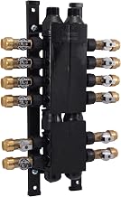 SharkBite 24 Port Home Run Manifold, 3/4 Inch MNPT Inlet x 1/2 Inch Poly Crimp Ball Valve Outlets, PEX, PE-RT, PM024UP