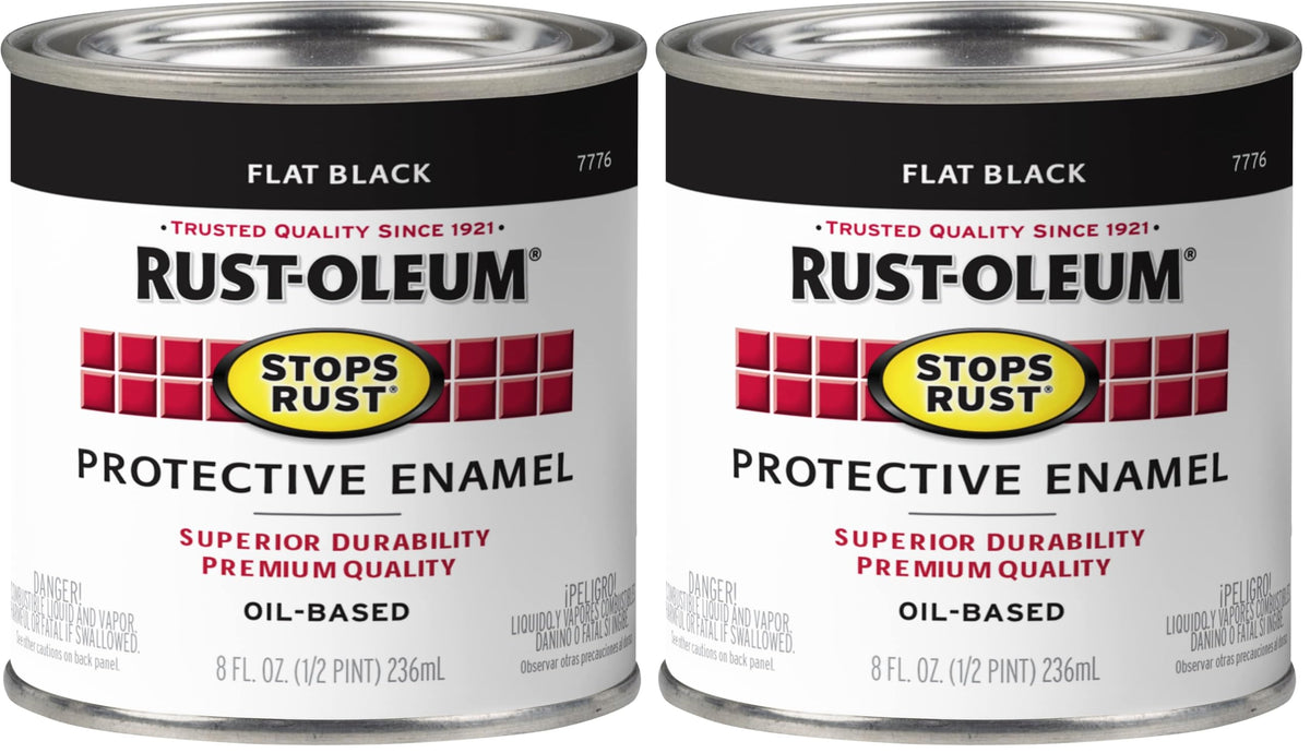Rust-Oleum Flat Black / 8 Fl Oz (Pack of 2) / 1 Spray Paint