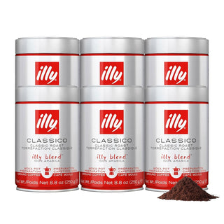 Ground Moka Coffee by illy – 8.8 Ounce (Pack of 6), Pack of 6, Model 8866