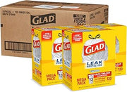 Glad Tall Kitchen Drawstring Trash Bags - 13 Gallon - 120 Count - 3 Boxes/Case