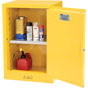 Compact Flammable Storage Cabinet by Global Industrial – 18"L x 23"W x 35"H, Alloy Steel, Yellow, Model SC12F