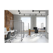 Impromptu Screen Gray Clear Acrylic 42" x 72" by Safco – Steel (frame); Translucent Polycarbonate, Clear, Model 8510GRCL