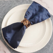 Utalek Leaf Napkin Rings, Metal Holders Set of 6, Bronze