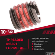 E-Z LOK Pack of 10 / 10 / 1/4-20 Internal Threads, 7/16-14 External Threads, 0.437 Length Thread Locking Inserts