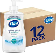 Dial Antibacterial Liquid Hand Soap, Fragrance Free, 11 fl oz, 12-Pack