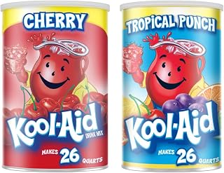 Kool-Aid Drink Mix Duo for Beverage Mixing, Flavored Hydration and Water Flavoring, Cherry and Tropical Punch, 19 Ounce Canisters (Variety Pack)