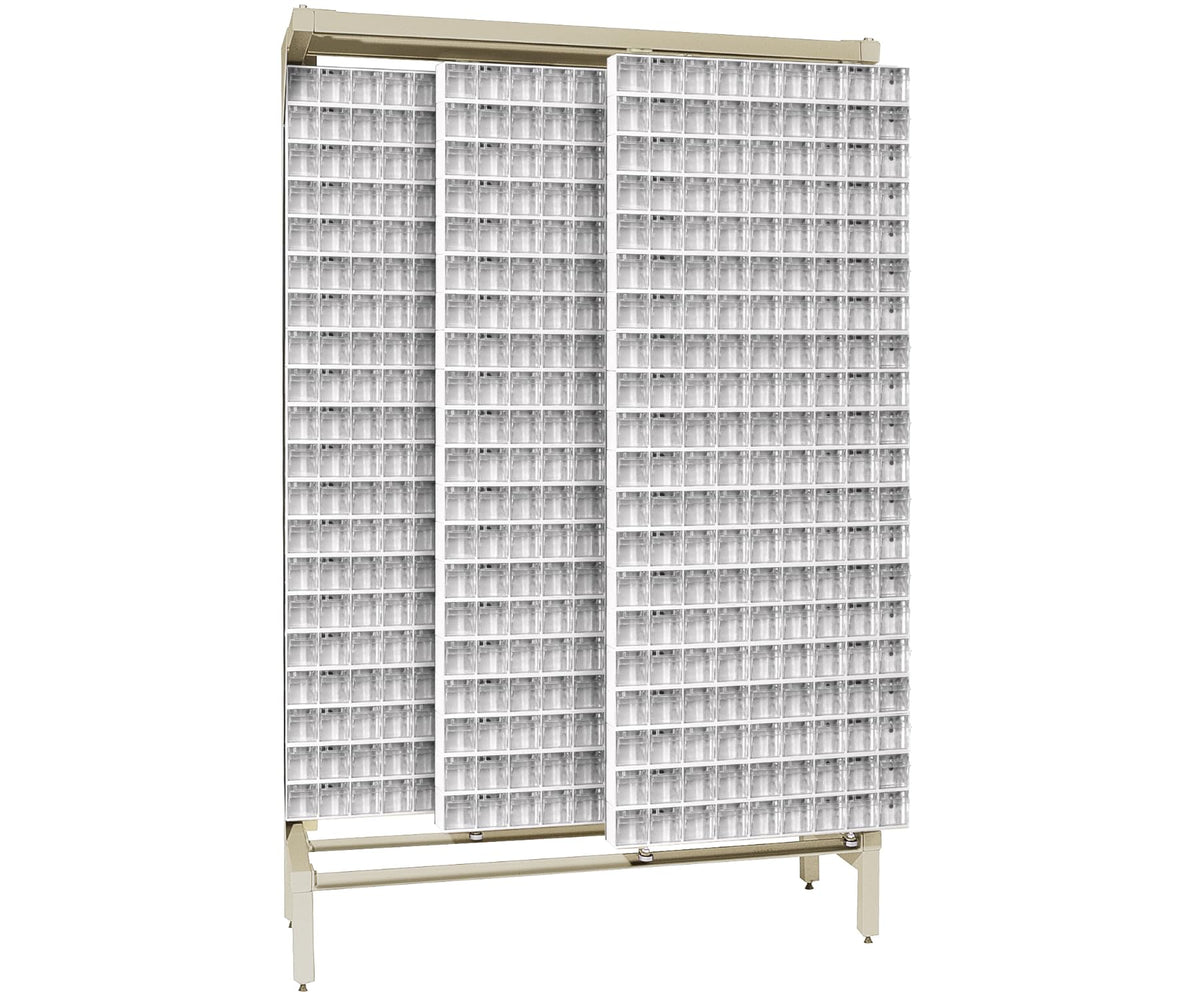 QUANTUM STORAGE SYSTEMS 77" H x 48" W x 18" D / 720 Drawers Free Standing Slider Systems White / Ivory Open Storage Bins