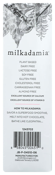 Macadamia Milk Unsweetened Vanilla, 32 Fl Oz by Milkadamia – 32 Fl Oz (Pack of 1), Model 0858045004510