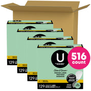 Clean & Secure Panty Liners by U by Kotex – 129 Count (Pack of 4), Rubber, White, Model 00036000490602