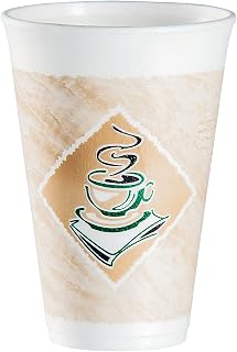 Dart 16X16G Café G Foam Hot/Cold Cups, 16oz, White w/Brown & Green (Case of 1000)