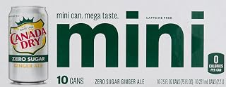 Canada Dry Zero Sugar Ginger Ale, 7.5 Fl Oz, 10 Pack