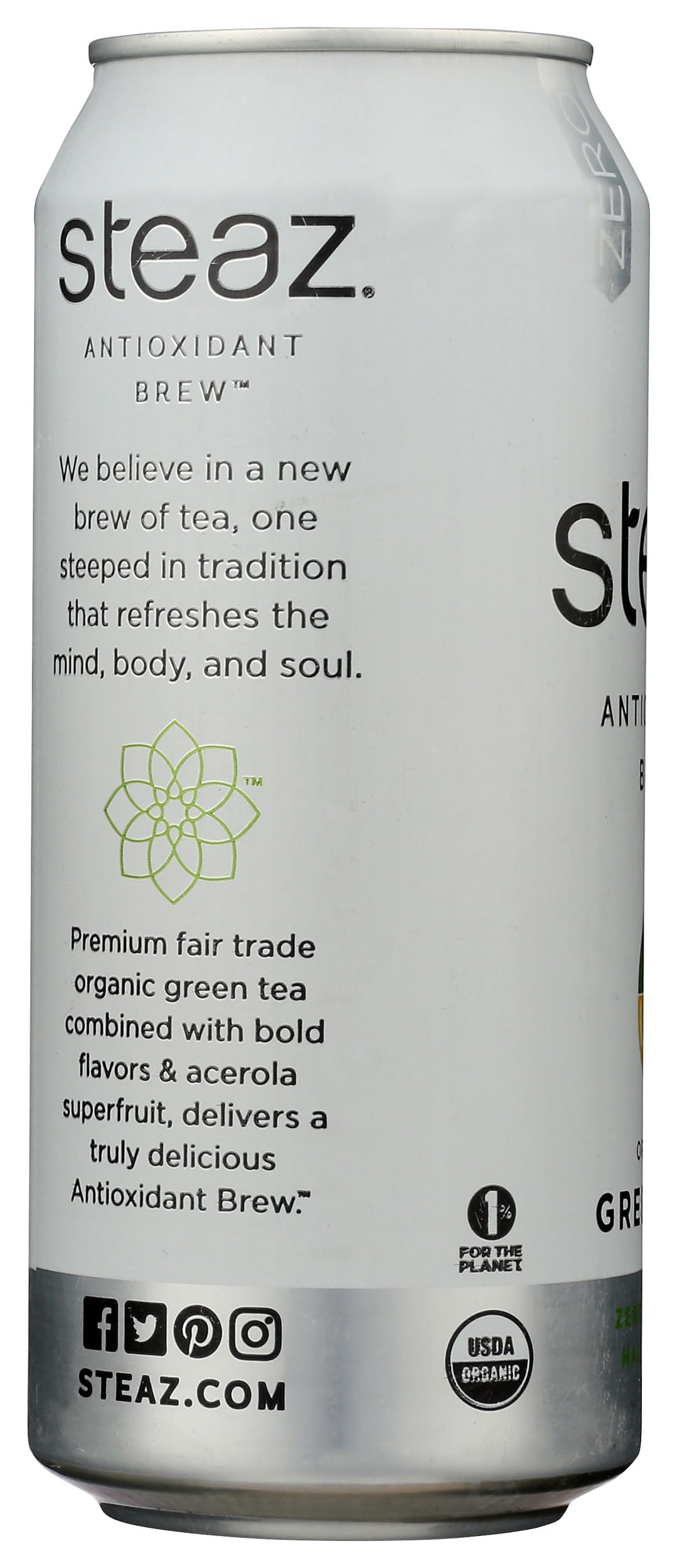 Steaz Green Half / 16 Fl Oz (Pack of 1) / 4 Iced Tea