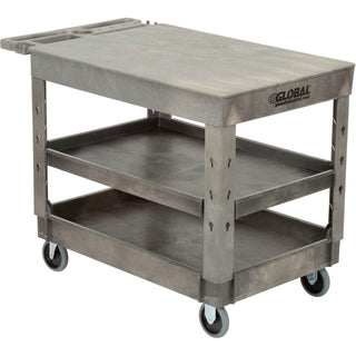 Flat Top Plastic Utility Cart by Global Industrial – Plastic, Gray, Model 800348