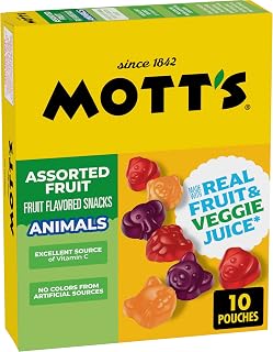 Mott's Assorted Animals Fruit Flavored Snacks, Gluten Free, 10 ct, 8 oz