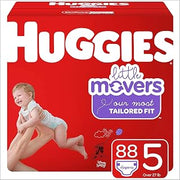 HUGGIES Little Movers Baby Diapers, Size 5, 88 ct, 88Count