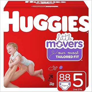 HUGGIES Little Movers Baby Diapers, Size 5, 88 ct, 88Count