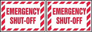 Accuform Signs LELC912XVE Adhesive Dura-Vinyl Safety Label, Legend "Emergency Shut-Off", 3.5" Length x 5" Width x 0.006" Thickness, Red on White (Pack of 2)