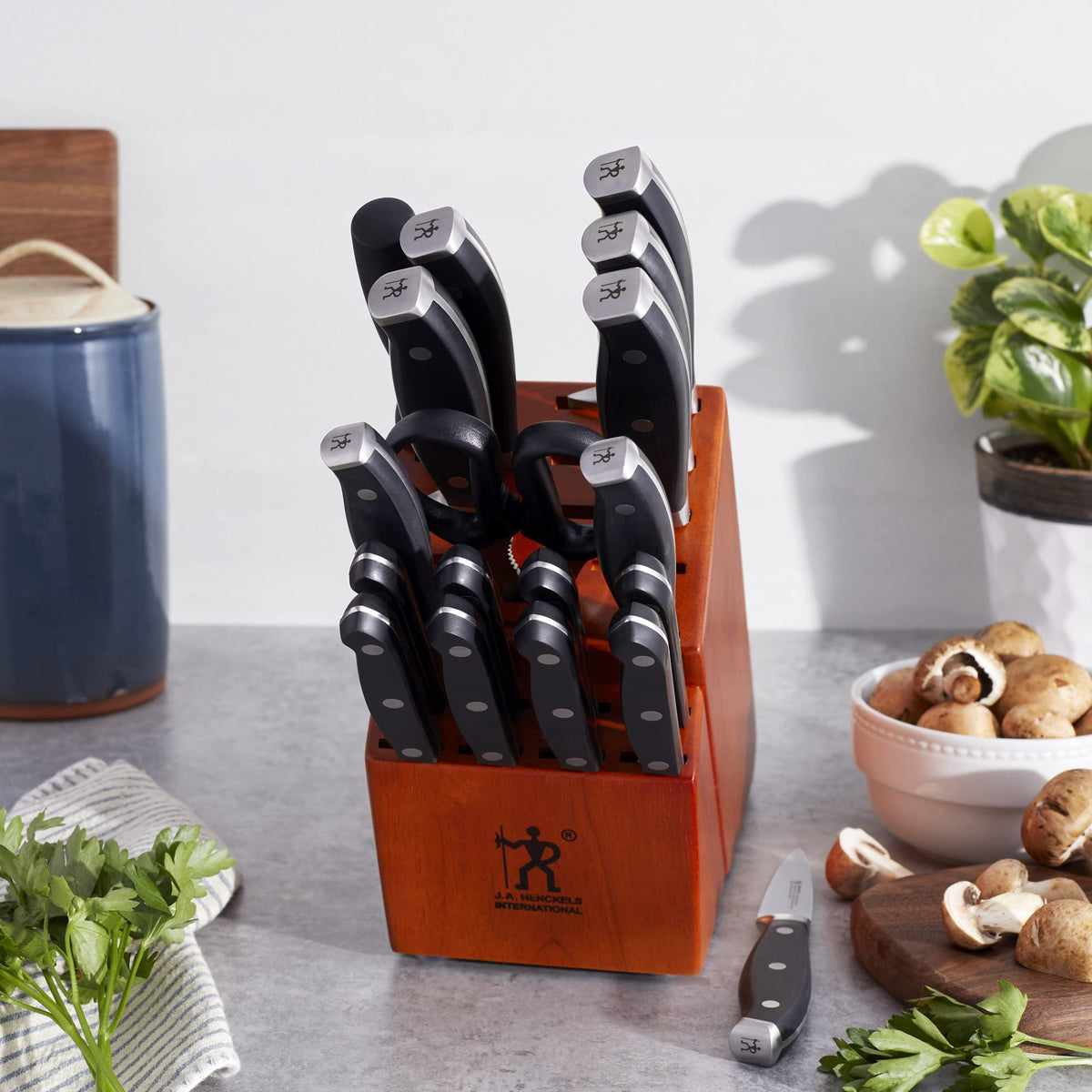 Forged Premio 18-pc Knife Block Set - Cherry by HENCKELS – 18-pc, German Stainless Steel, Cherry, Model 1024200
