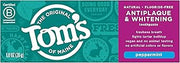 Tom's of Maine Fluoride-Free Antiplaque & Whitening Toothpaste, Travel Size, Peppermint, 1 oz. 12-Pack