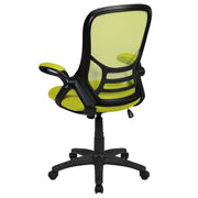 Porter Mesh High Back Ergonomic Swivel Office Chair with Lumbar Support by Flash Furniture – Set of 1, Polyester, Plywood, Plastic, Metal, Mesh, Foam, Model HL-0016-1-BK-GN-GG