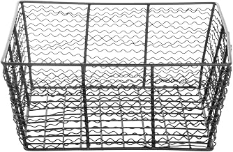 HUBERT Wire Storage Basket Black Steel- 12 3/16 L x 12 3/16 W x 5 1/2 H