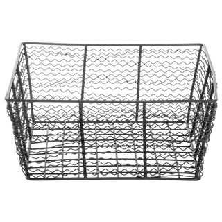 Wire Storage Basket Black Steel- 12 3/16 L x 12 3/16 W x 5 1/2 H by HUBERT – Alloy Steel, Black, Model 37115