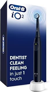 Oral-B Rechargeable Electric Toothbrush, iO2, 3 Cleaning Modes, Automatic Pressure Sensor to Protect Gums, Night Black