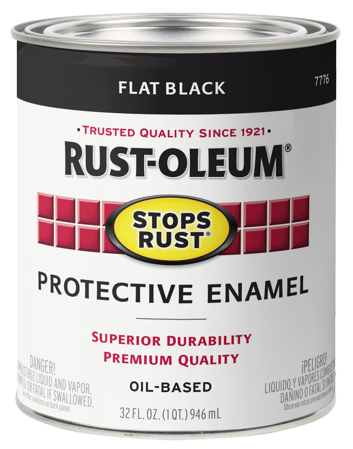 Rust-Oleum Flat Black / 32 Fl Oz (Pack of 1) / Brush on Paint Interior & Exterior House Paint