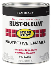Rust-Oleum Flat Black / 32 Fl Oz (Pack of 2) / Brush on Paint Interior & Exterior House Paint