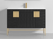 47" Tennant Minimalistic Dawn Gray Single Sink Bathroom Vanity Grey Modern Contemporary Painted Includes Hardware
