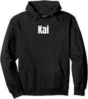 Kai Name Personalized First Names Epic Minimal Text Pullover Hoodie
