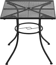 Global Industrial Interion 30" Square Outdoor Cafe Table, Steel Mesh, Black