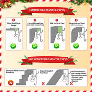 RGJ Mantel Stocking Hangers, Dual Hook Metal, Black, Set of 6