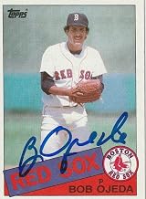Bob Ojeda Boston Sox Signed 1985 Topps Card #477 - Baseball Slabbed Autographed Cards