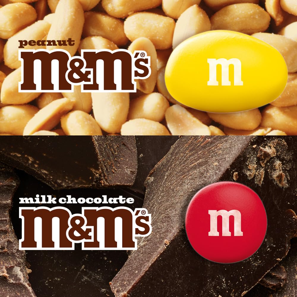 Milk Chocolate and Peanut Bulk Candy Jars by M&M's – Bite Size (Pack of 2), Pack of 4