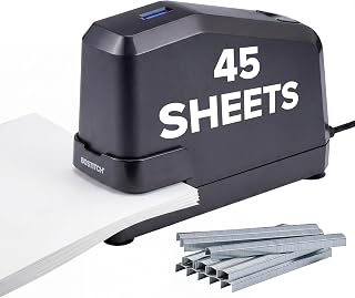Bostitch Office Impulse Heavy Duty Electric Stapler Value Pack, 45 Sheet Capacity, Includes 5,000 Staples, No-Jam, Faster Stapling, Black