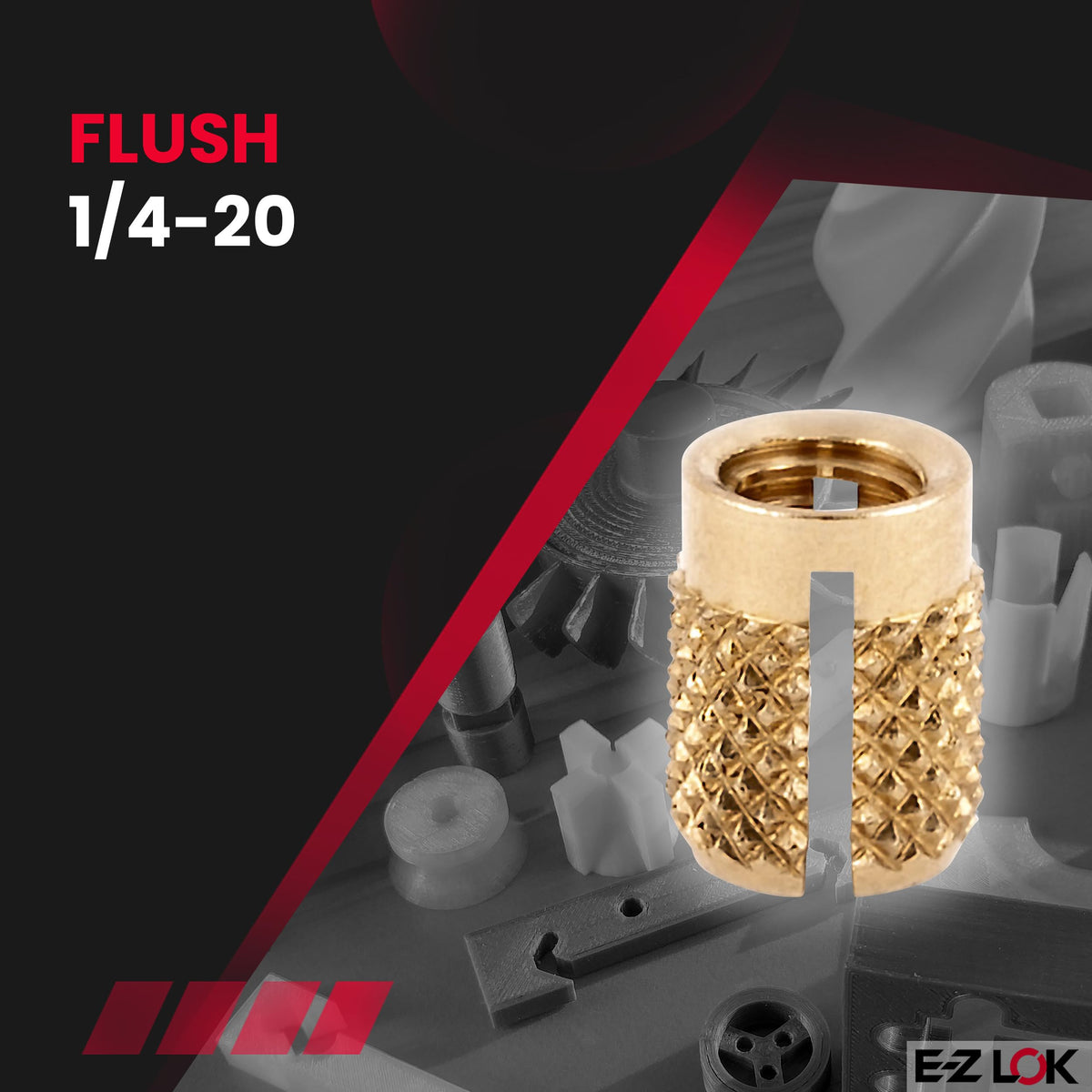 E-Z LOK M4-0.7 Pack of 25 / M4 x 0.7 / Gold Press-In Inserts